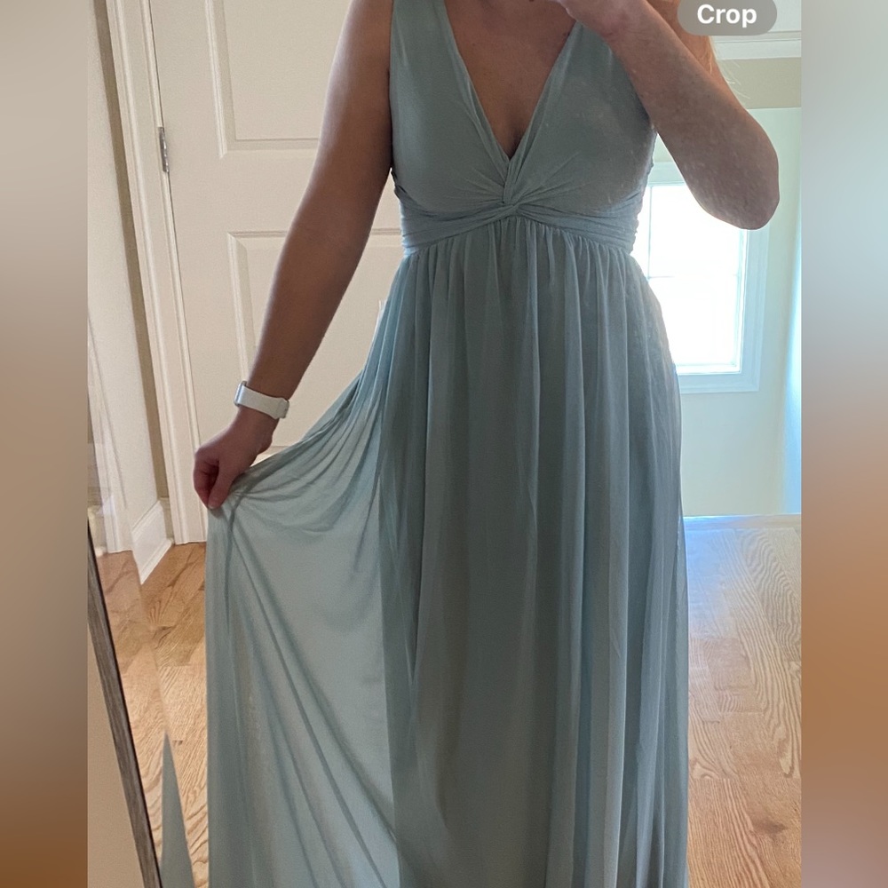 Birdy Grey Lianna Bridemaid Dress- Sage color- size Small- floor length gown